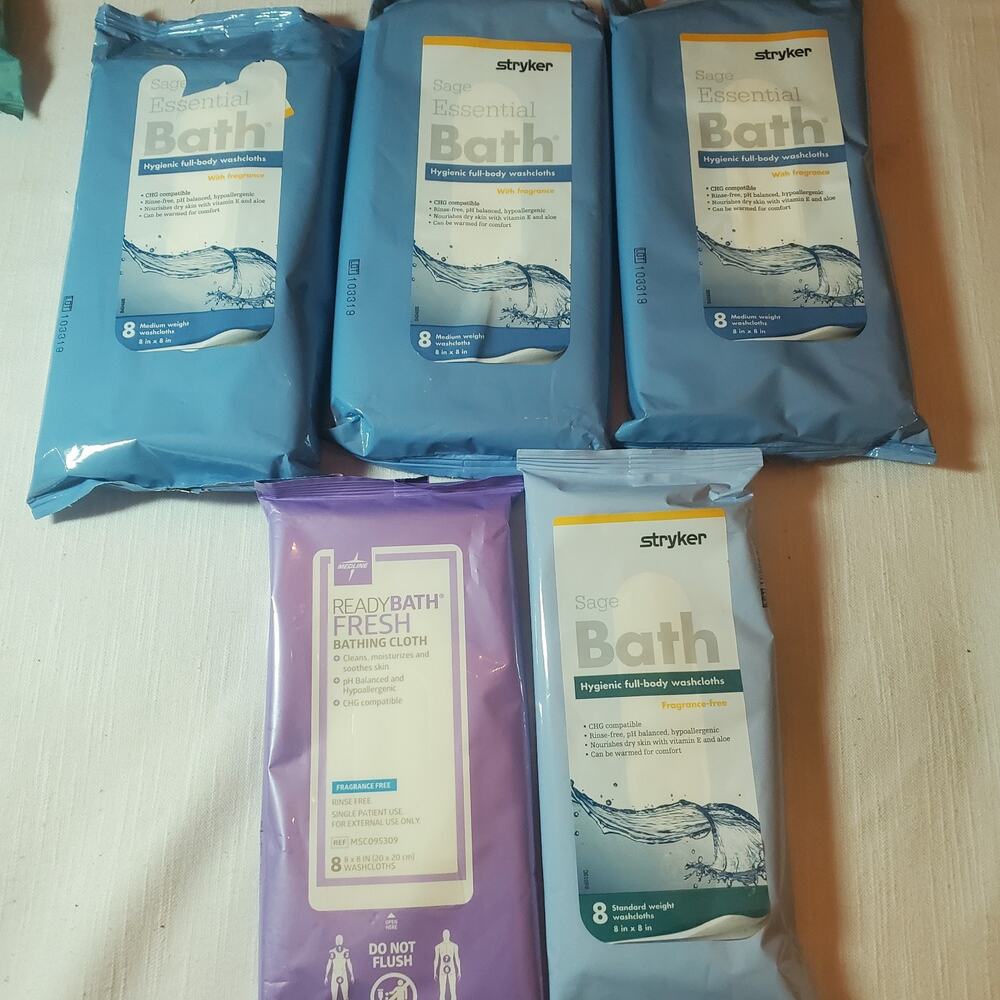 Stryker Sage Essential Washcloths, Set Of 3, 8-PackNew | PLUS 2 More 8 Packs